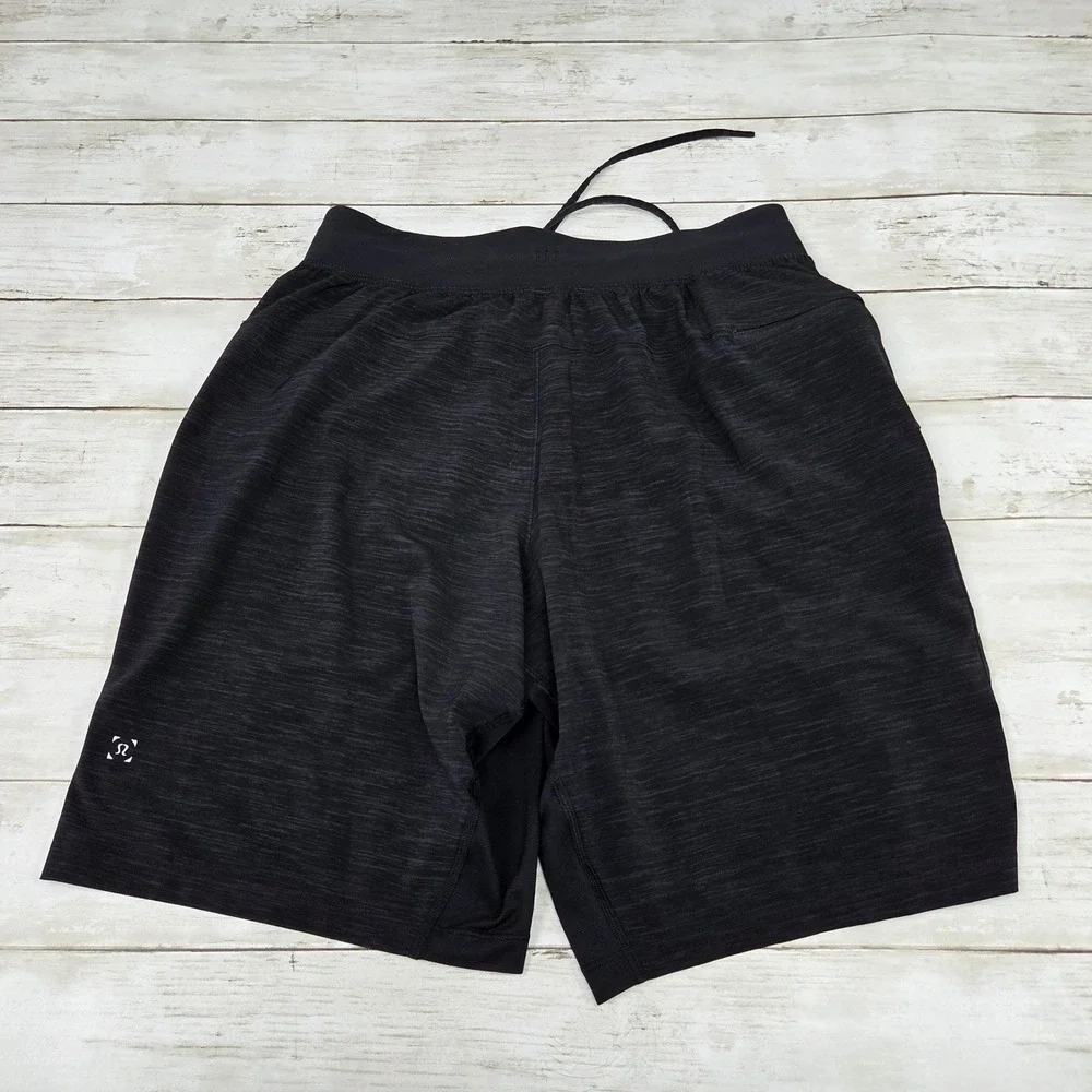Lululemon T.H.E. Short Athletic Training Mens Small Black Heathered Drawstring